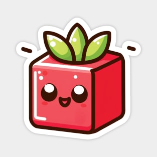 Cute Red Cube Emoji Magnet