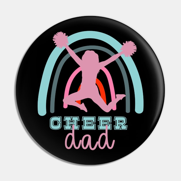 Cheer Dad with Rainbow and Cheerleader Pin by tropicalteesshop