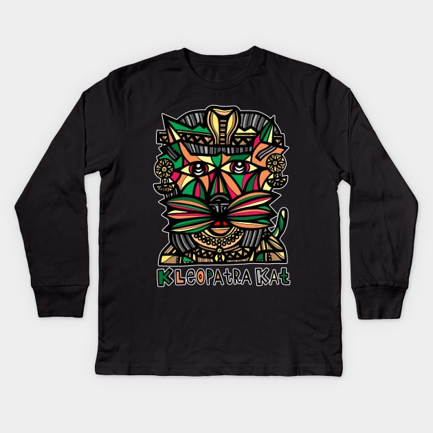 Kleopatra Kat Kids Long Sleeve T-Shirt by The BuddaKats