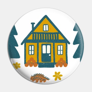 Cosy Cabin (Denim & White) Pin