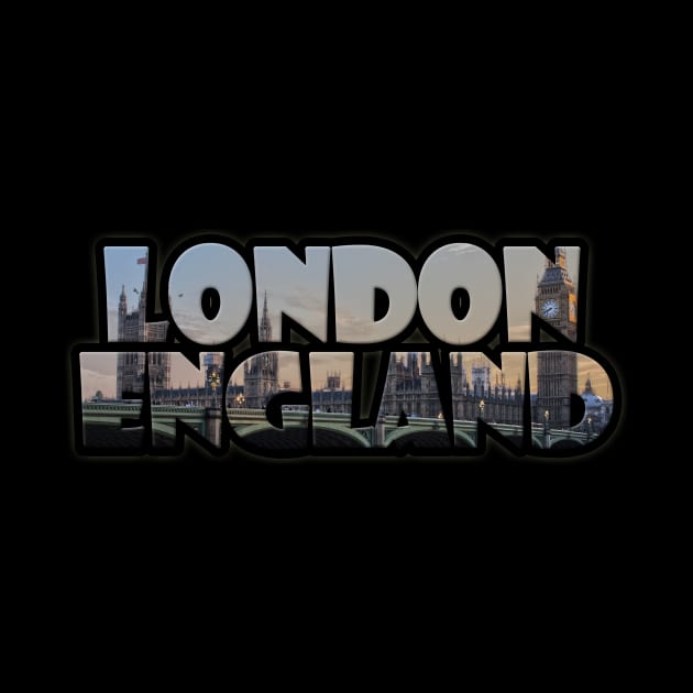 London, England Label with Big Ben & Westminster by gorff