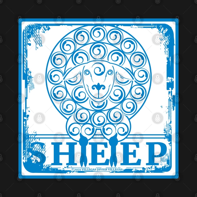 Blue white sheep by vjvgraphiks