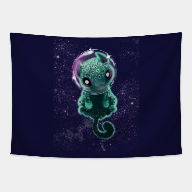 Spotted Space Kitten Tapestry by Sarah Butler