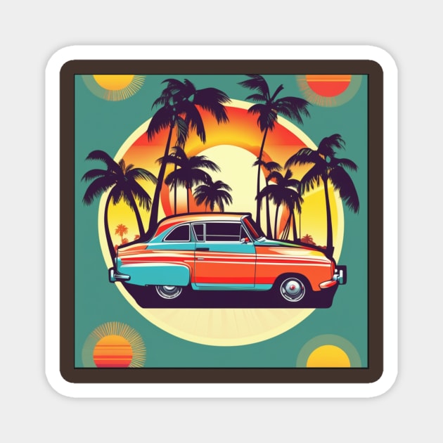 Car and tree Magnet by Burak Turkeri