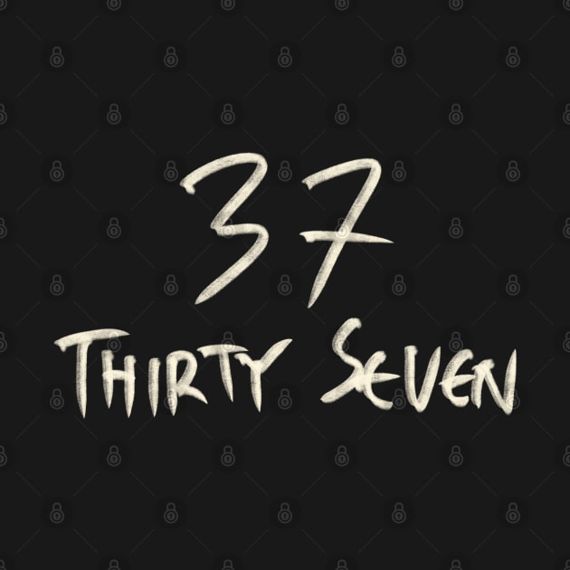 Hand Drawn Letter Number 37 Thirty Seven by Saestu Mbathi