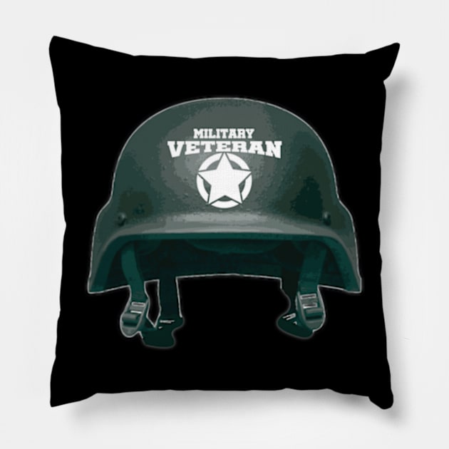 Military Vet helmet Pillow by Illustratorator