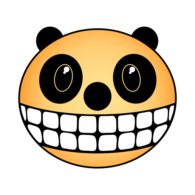 Grinning Orange Sherbert Panda Bear by RawSunArt