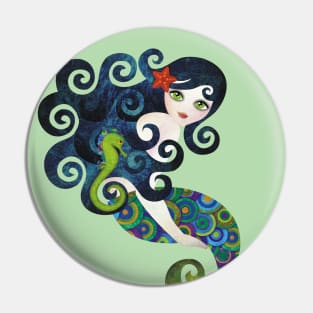 Aquamarine Mermaid Pin