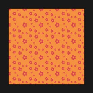 pink + orange retro daisies T-Shirt