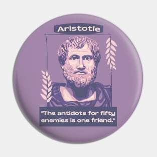 Aristotle Portrait and Quote Pin