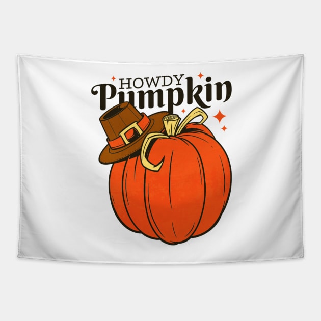 Pumpkin with cowboy hat Tapestry by mehdime