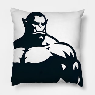 Simple Muscular Bara Orc Silhouette Pillow