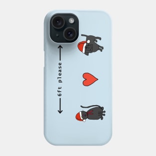 Cats and Dogs Social Distancing at Christmas Phone Case