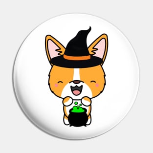 Cute corgi dog is a witch Pin