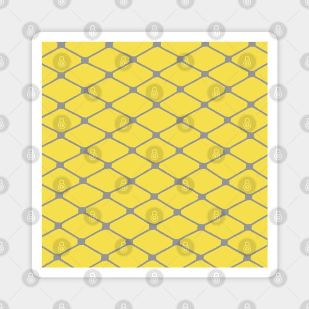 Fishnets in Ultimate Gray on Illuminating Yellow Background Magnet by PurposelyDesigned