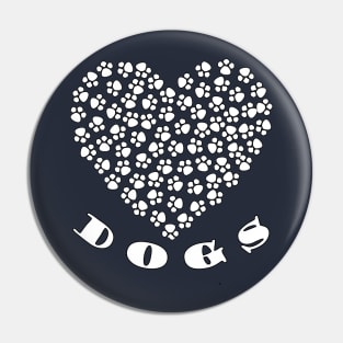 Heart Puppy Dog Lover Paw Prints Pin