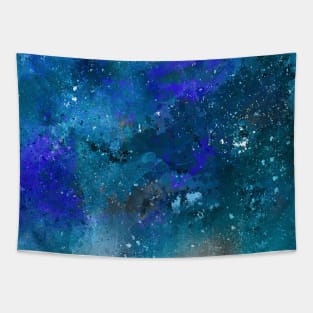 Deep blue galaxy space Tapestry