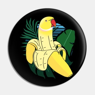 Banana Indian Ringneck - forest background Pin