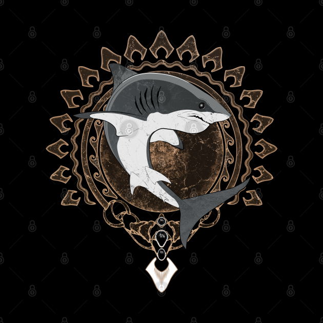 Great White Shark Atlantis Crystal - Great White Shark - Poduszka | TeePublic PL