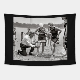 Beach Police, 1922. Vintage Photo Tapestry