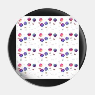 Whimsical Balloon Pattern with a white background Pin