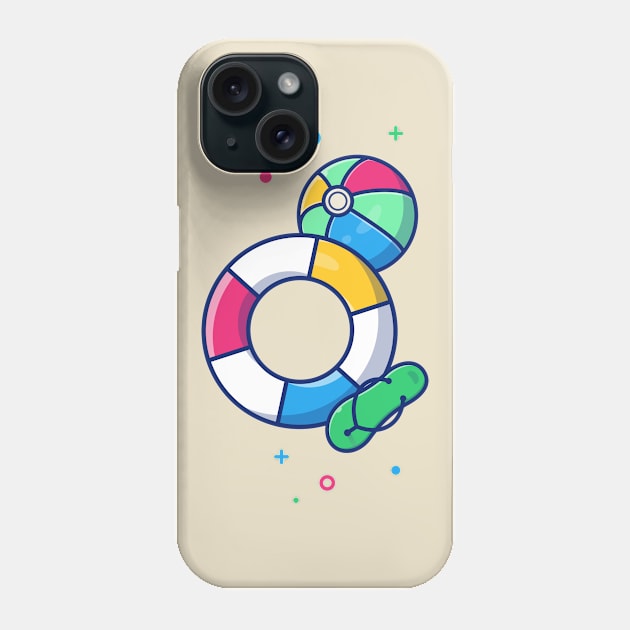 Swimming Tires And Sandal Cartoon Phone Case by Catalyst Labs