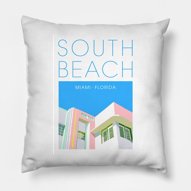 Florida South Beach Pillow by markvickers41