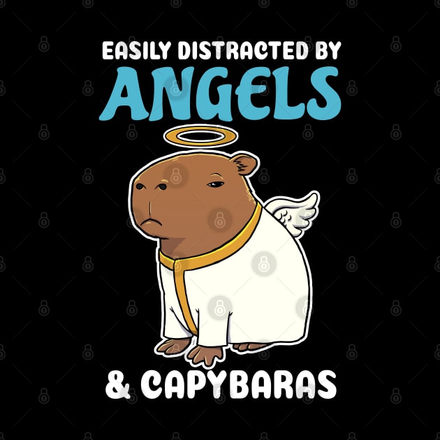 Easily Distracted by Angels and Capybaras Cartoon by capydays