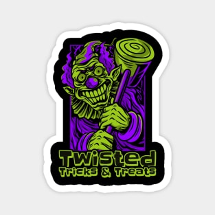 Twisted Tricks & Treats – Evil Clown Halloween Design Magnet