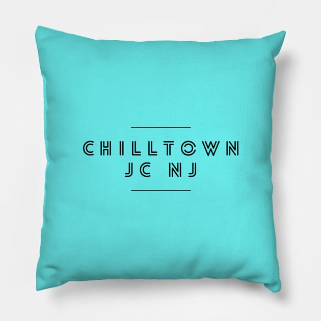 Chilltown - Jersey City Pillow by Nerdify