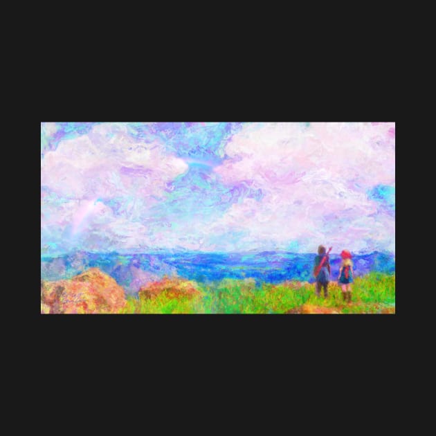 Dragon Quest XI Intro Impressionist Painting by BonBonBunny