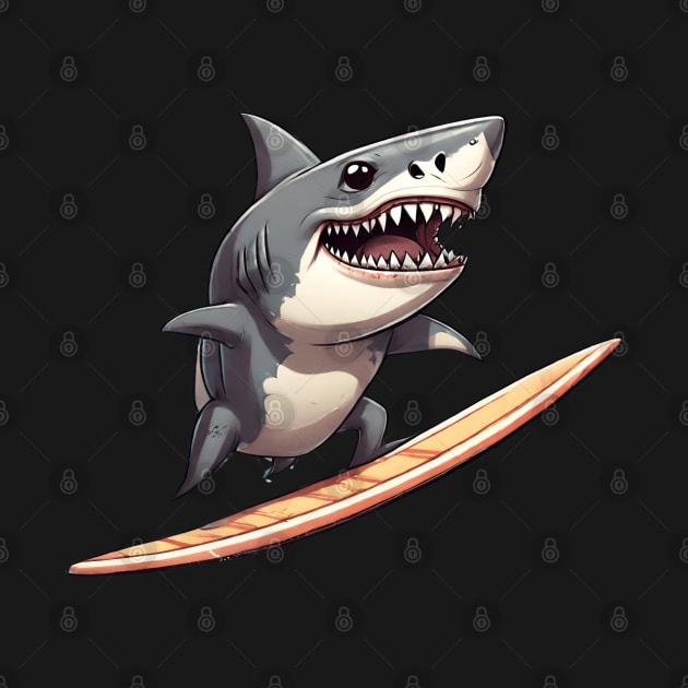 surfing shark by dodolanlaku