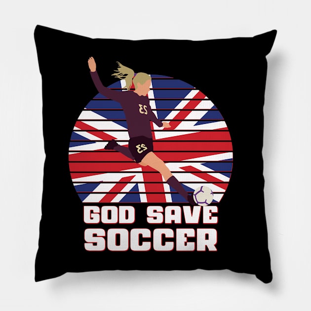 God save soccer Pillow by Emmi Fox Designs