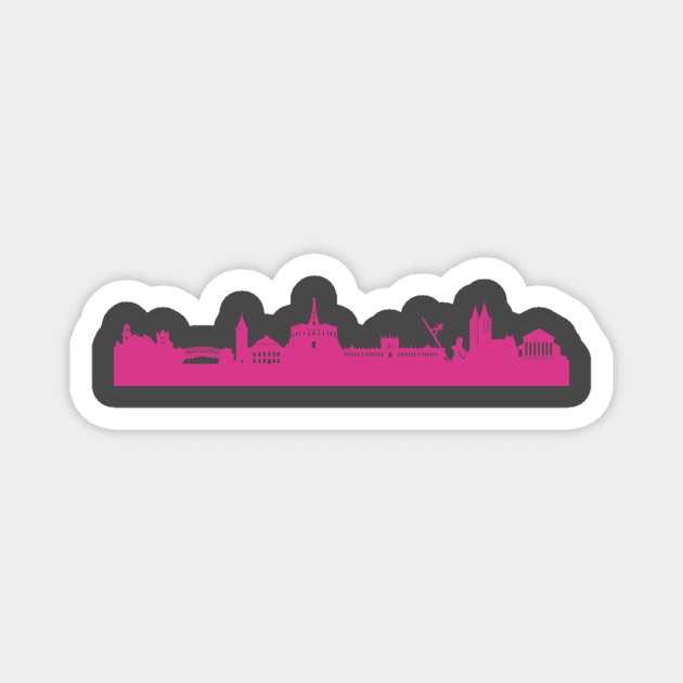 Kassel skyline pink Magnet by 44spaces