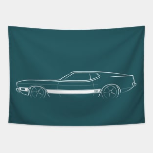 1973 Ford Mustang Mach 1 - profile stencil, white Tapestry