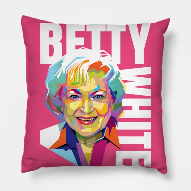 Betty White Pop Art Pillow by Laksana Ardie Store