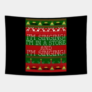 I'm Singing Elf Quote Christmas Knit Tapestry