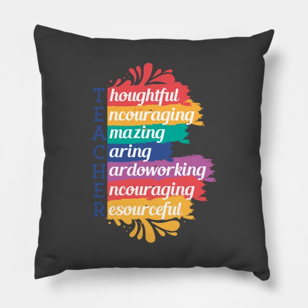 Teacher Watercolor Meaning Pillow by MimicGaming