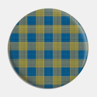 Blue / Yellow / Green "Fabric" check pattern Pin