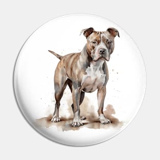 Pit Bull Watercolor Style Pin