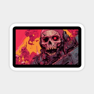 Post Apocalyptic Cyborg Pirate Magnet