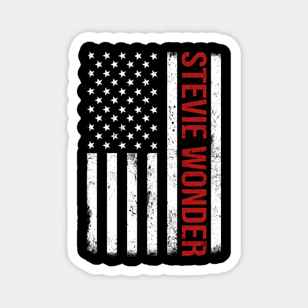 Graphic Stevie Wonder Proud Name US American Flag Birthday Gift Magnet by Intercrossed Animal 