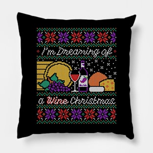 Wine Christmas Sweater Pillow