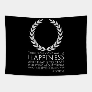 Classical Greek Stoic Philosophy Epictetus Quote Happiness Tapestry