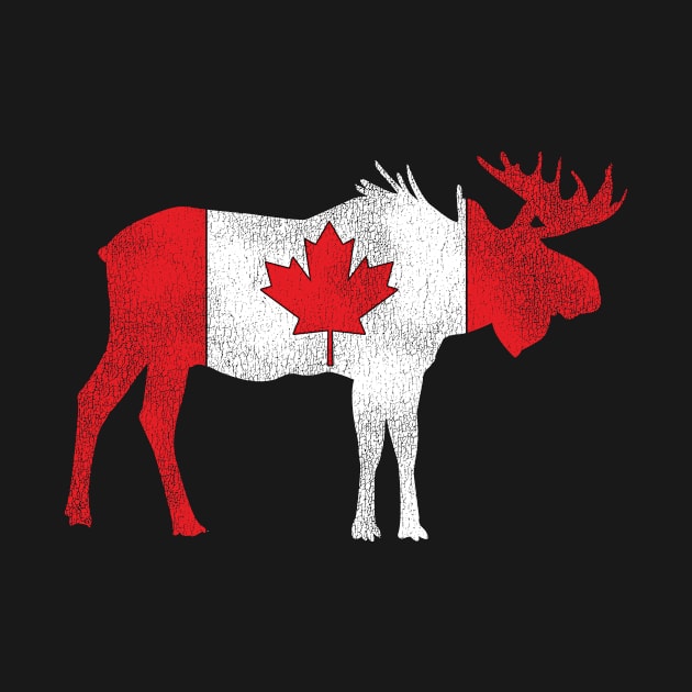 Canadian Moose Retro Flag Canada by shirtsyoulike