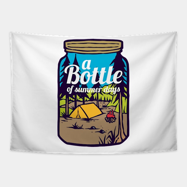 Bottle of Summer Days Outdoor Tapestry by HollyDuck