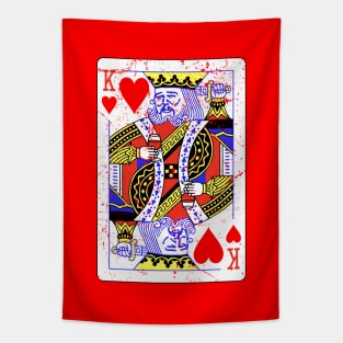 Leo King of Hearts (Grunged) Tapestry