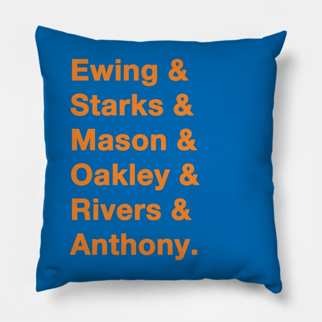 1993 94 Knicks Greats Orange Pillow by IdenticalExposure