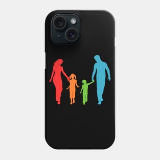 Family day, father, mother, kids Phone Case