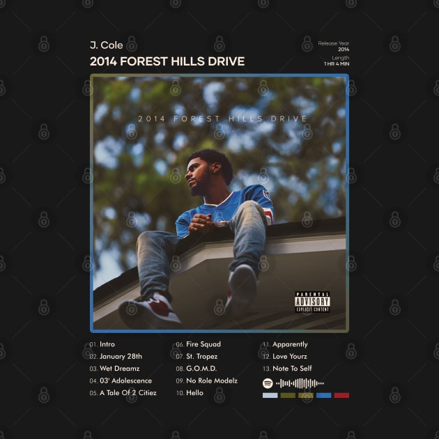 J. Cole - 2014 Forest Hills Drive Tracklist Album by 80sRetro